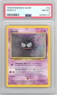 PSA 8 - Pokemon Card - Base 50/102 - GASTLY (common) - NM-MT