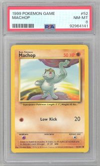 PSA 8 - Pokemon Card - Base 52/102 - MACHOP (common) - NM-MT