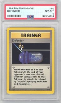 PSA 8 - Pokemon Card - Base 80/102 - DEFENDER (uncommon) - NM-MT