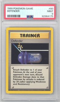 PSA 9 - Pokemon Card - Base 80/102 - DEFENDER (uncommon) - MINT