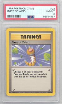 PSA 8 - Pokemon Card - Base 93/102 - GUST OF WIND (common) - NM-MT