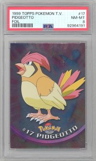 PSA 08 - Pokemon Topps TV Edition 1999 - PIDGEOTTO #17 (Foil) - Blue Label - NM-MT