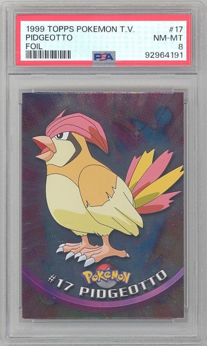 PSA 08 - Pokemon Topps TV Edition 1999 - PIDGEOTTO #17 (Foil) - Blue Label  - NM-MT: BBToyStore.com - Toys, Plush, Trading Cards, Action Figures &  Games online retail store shop sale