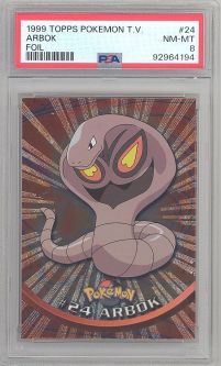 PSA 08 - Pokemon Topps TV Edition 1999 - ARBOK #24 (Foil) - Black Label - NM-MT