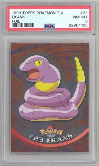 PSA 08 - Pokemon Topps TV Edition 1999 - EKANS #23 (Foil) - Blue Label - NM-MT