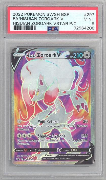 PSA 9 - Pokemon Card Promo #SWSH297 - HISUIAN ZOROARK V