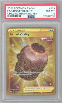 PSA 8 - Pokemon Card - S&S: Chilling Reign 229/198 - URN OF VITALITY (holo-foil) - NM-MT