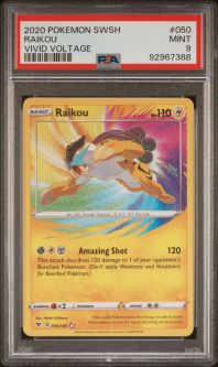 PSA 9 - Pokemon Card - S&S: Vivid Voltage 050/185 - RAIKOU (amazing rare holo) - MINT