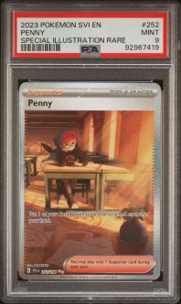 PSA 9 - Pokemon Card - Scarlet & Violet 252/198 - PENNY (Special Illustation - holo-foil) - MINT