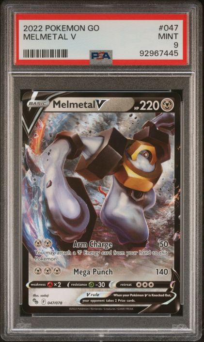 PSA 9 - Pokemon Card - Pokemon GO 047/078 - MELMETAL V (holo-foil