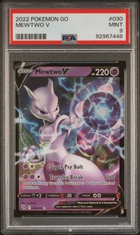 PSA 9 - Pokemon Card - Pokemon GO 030/078 - MEWTWO V (holo-foil) - MINT