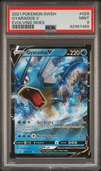 PSA 9 - Pokemon Card - S&S: Evolving Skies 028/203 - GYARADOS V (holo-foil) - MINT PSA 9 - Pokemon Card - S&S: Evolving Skies 028/203 - GYARADOS V (holo-foil) - MINT