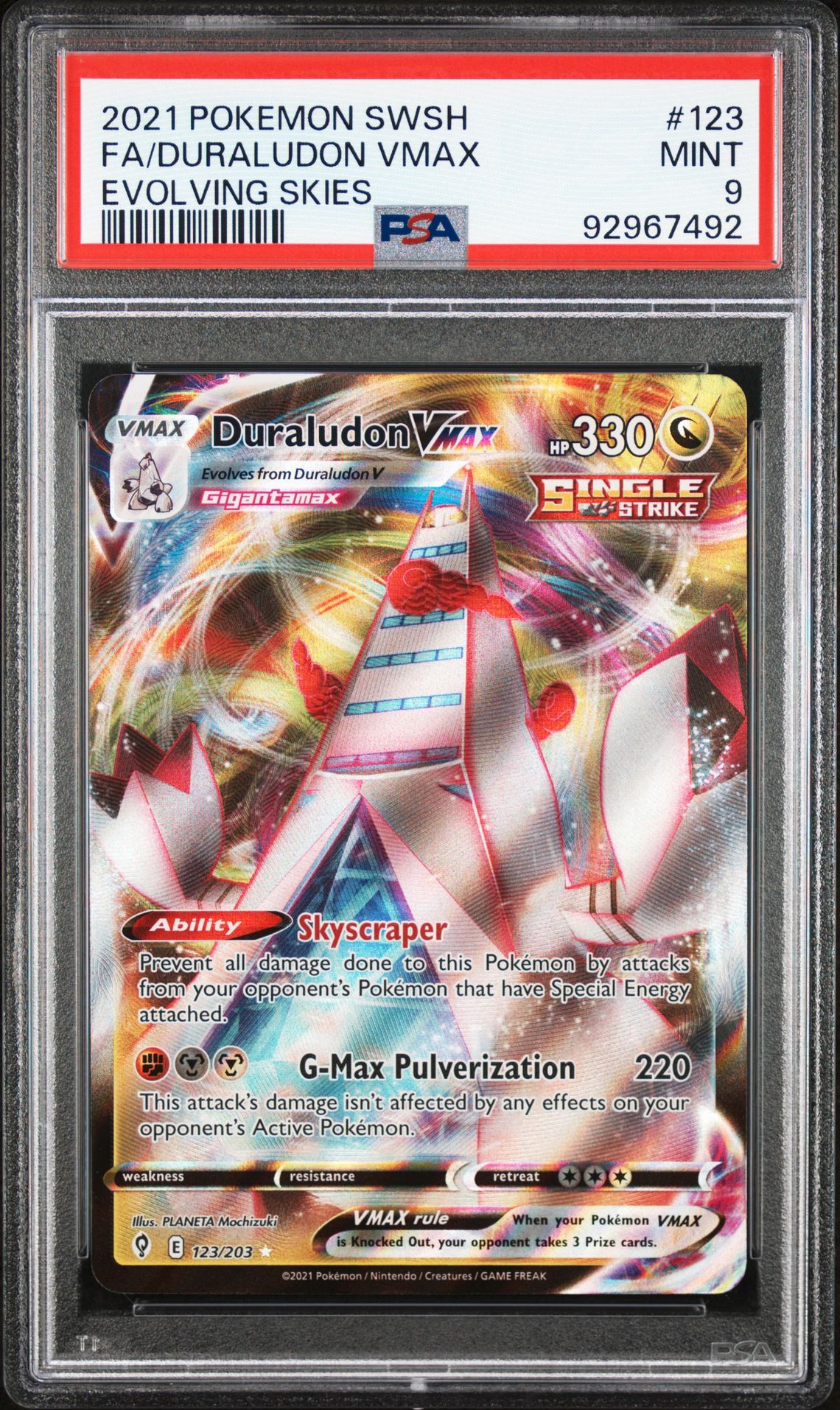 203⭐︎REVROS3012H PSA 9 - Pokemon Card - S&S: Evolving Skies 123/203