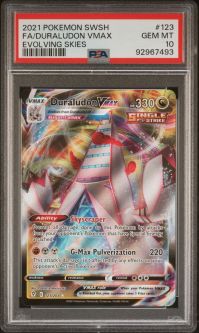 PSA 10 - Pokemon Card - S&S: Evolving Skies 123/203 - DURALUDON VMAX (holo-foil) - GEM MINT