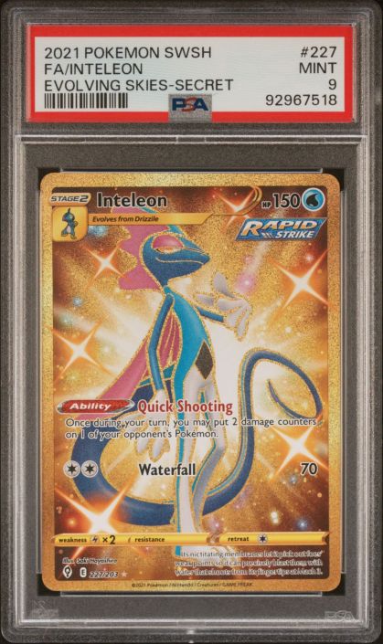 PSA 9 - Pokemon Card - S&S: Evolving Skies 227/203 - INTELEON