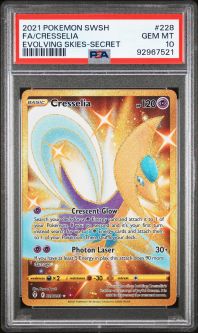 PSA 10 - Pokemon Card - S&S: Evolving Skies 228/203 - CRESSELIA (holo-foil) - GEM MINT