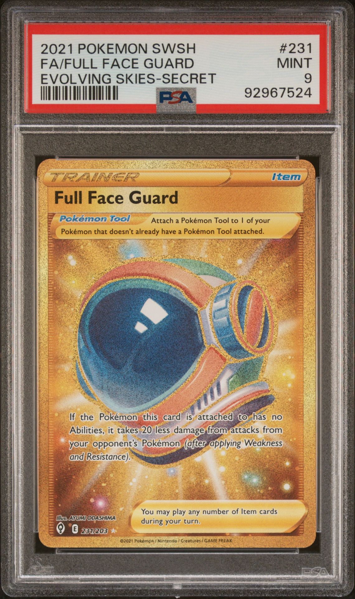Pokemon Evolving Skies Full Face Guard #231 Pokemon Evolving Skies Full Face Guard #231