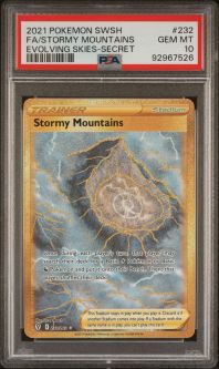 PSA 10 - Pokemon Card - S&S: Evolving Skies 232/203 - STORMY MOUNTAINS (holo-foil) - GEM MINT