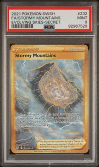 PSA 9 - Pokemon Card - S&S: Evolving Skies 232/203 - STORMY MOUNTAINS (holo-foil) - MINT