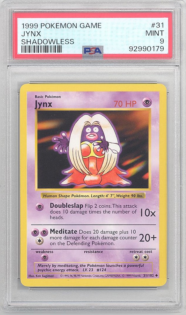 1999 jynx pokemon card value 1999 Pokemon Base Set Jynx #31 CGC AUTH