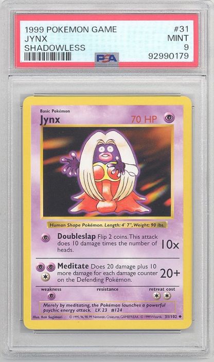 PSA 9 - Pokemon Card - Base 31/102 - JYNX (uncommon) *Shadowless* - MINT:  BBToyStore.com - Toys, Plush, Trading Cards, Action Figures & Games online  retail store shop sale