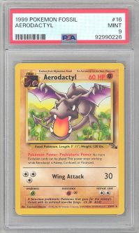 PSA 9 - Pokemon Card - Fossil 16/62 - AERODACTYL (rare) - MINT
