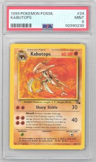 PSA 9 - Pokemon Card - Fossil 24/62 - KABUTOPS (rare) - MINT
