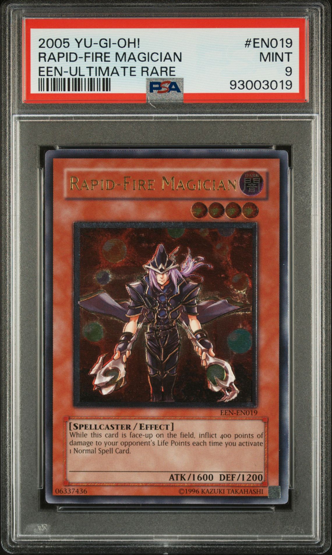 PSA 9 - Yu-Gi-Oh Card - EEN-EN019 - RAPID-FIRE MAGICIAN (ultimate