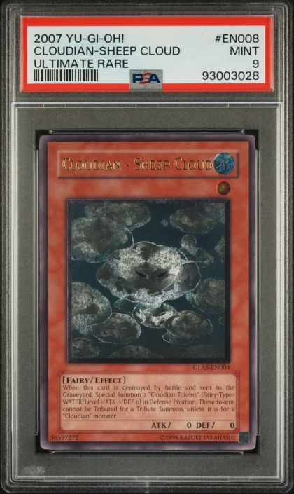 PSA 9 - Yu-Gi-Oh Card - GLAS-EN008 - CLOUDIAN - SHEEP CLOUD (ultimate rare  holo) - MINT