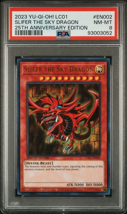 PSA 8 - Yu-Gi-Oh Card - LC01-EN002 - SLIFER THE SKY DRAGON (ultra rare holo) - NM-MT PSA 8 - Yu-Gi-Oh Card - LC01-EN002 - SLIFER THE SKY DRAGON (ultra rare holo) - NM-MT