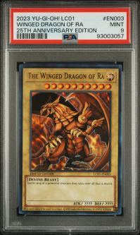 PSA 9 - Yu-Gi-Oh Card - LC01-EN003 - THE WINGED DRAGON OF RA (ultra rare holo) - MINT