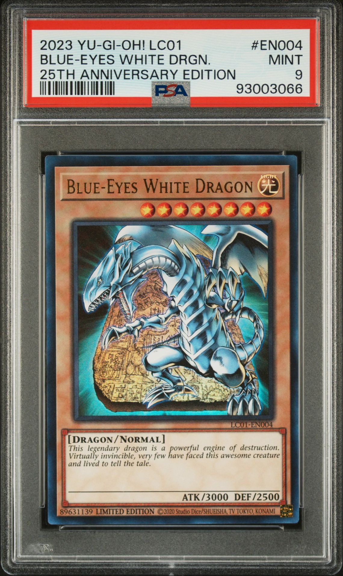 PSA 9 - Yu-Gi-Oh Card - LC01-EN004 - BLUE-EYES WHITE DRAGON (ultra rare holo) - MINT