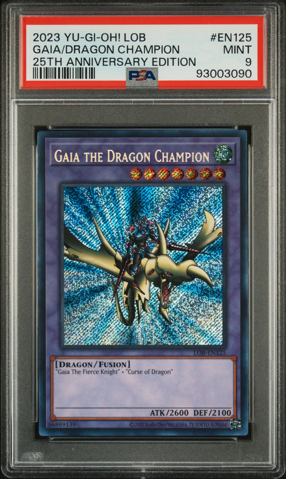 PSA 9 - Yu-Gi-Oh Card 25th Anniversary - LOB-EN125 - GAIA THE