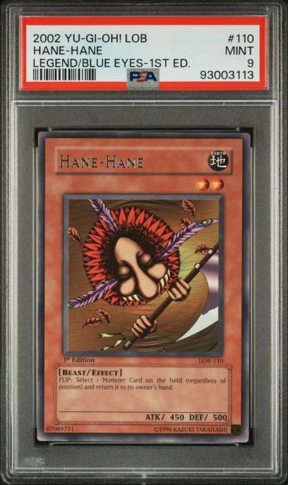 hane hane yugioh card prices PSA 9 - Yu-Gi-Oh Card - LOB-110 - HANE-HANE (rare) *1st Edition*