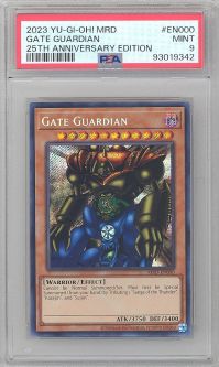 PSA 9 - Yu-Gi-Oh Card 25th Anniversary - MRD-EN000 - GATE GUARDIAN (secret rare holo) - MINT