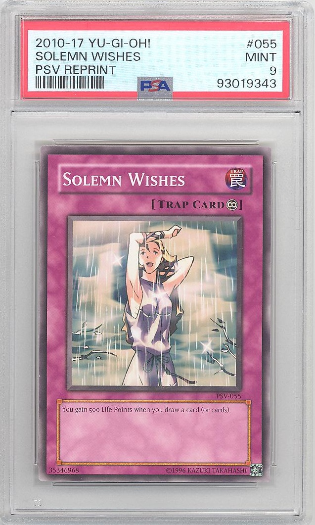 PSA 9 - Yu-Gi-Oh Card - PSV-055 - SOLEMN WISHES (common) - MINT