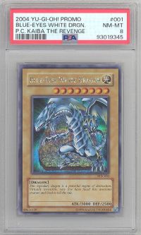 PSA 8 - Yu-Gi-Oh Card - PCK-001 - BLUE EYES WHITE DRAGON (secret rare holo) NM-MT