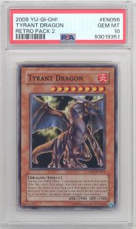 PSA 10 - Yu-Gi-Oh Card - RP02-EN056 - TYRANT DRAGON (super rare holo) - GEM MINT