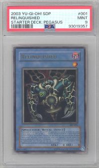 PSA 9 - Yu-Gi-Oh Card - SDP-001- RELINQUISHED (ultra rare holo) - MINT