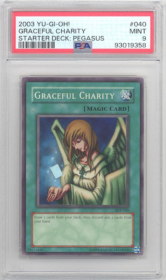 PSA 9 - Yu-Gi-Oh Card - SDP-040- GRACEFUL CHARITY (super rare holo