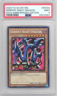 PSA 9 - Yu-Gi-Oh Card 25th Anniversary - SRL-EN103 - SERPENT NIGHT DRAGON (secret rare holo) - MINT