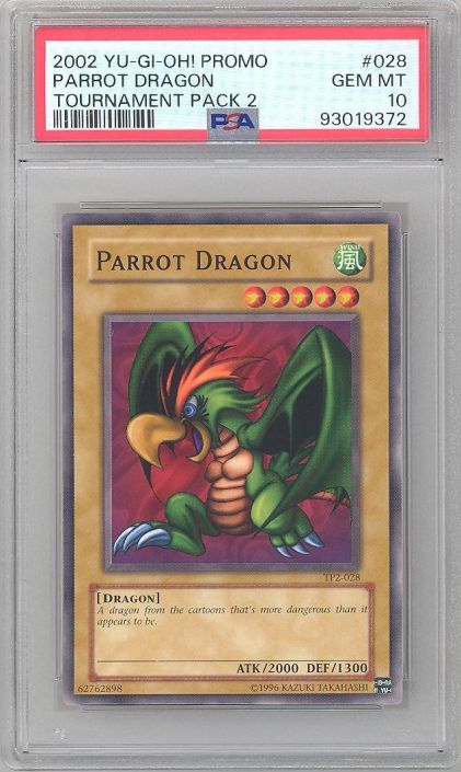 PSA 10 - Yu-Gi-Oh Card - TP2-028 - PARROT DRAGON (common) - GEM