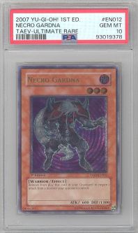 PSA 10 - Yu-Gi-Oh Card - TAEV-EN012 - NECRO GARDNA (ultimate rare holo) *1st Edition* - GEM MINT