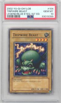 PSA 10 - Yu-Gi-Oh Card - LOB-104 - TRIPWIRE BEAST (common) *1st Edition* - GEM MINT