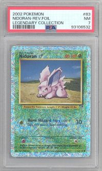PSA 7 - Pokemon Card - Legendary Collection 83/110 - NIDORAN M (reverse holo) - NM