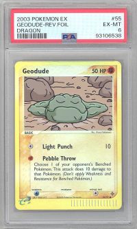 PSA 6 - Pokemon Card - Dragon 55/97 - GEODUDE (reverse holo) - EX-MT