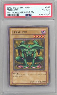 PSA 8 - Yu-Gi-Oh Card - MRD-001 - FERAL IMP (common) *1st Edition* - NM-MT
