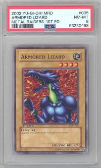 PSA 8 - Yu-Gi-Oh Card - MRD-005 - ARMORED LIZARD (common) *1st Edition* - NM-MT