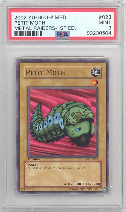 PSA 9 - Yu-Gi-Oh Card - MRD-023 - PETIT MOTH (common) *1st Edition* - MINT