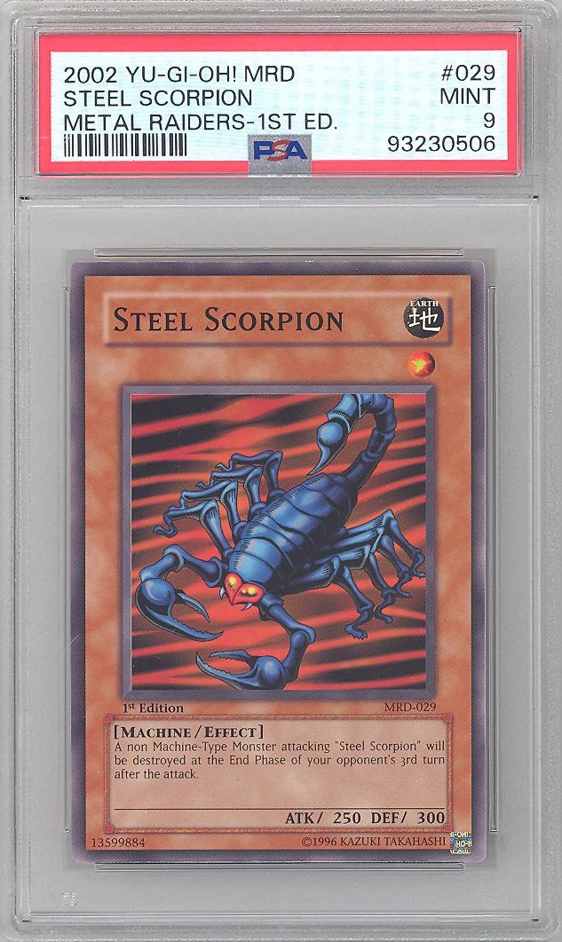 PSA 9 - Yu-Gi-Oh Card - MRD-029 - STEEL SCORPION (common
